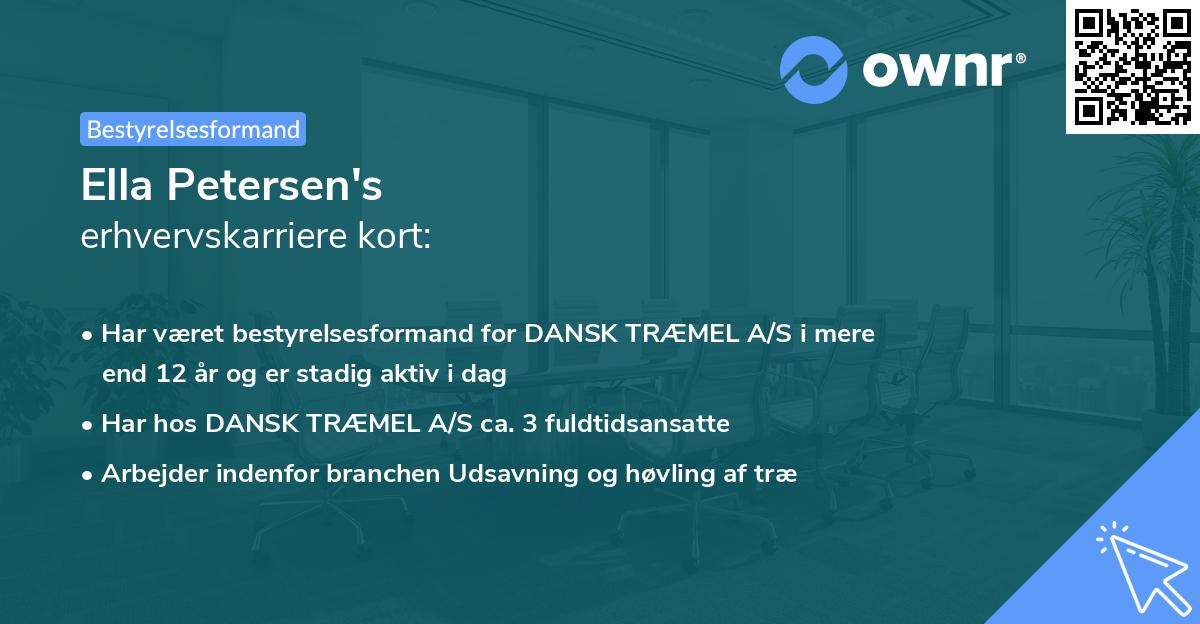 Ella Petersen's erhvervskarriere kort
