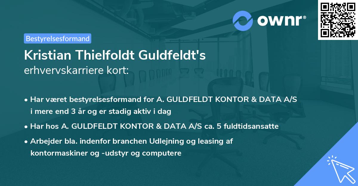 Kristian Thielfoldt Guldfeldt's erhvervskarriere kort