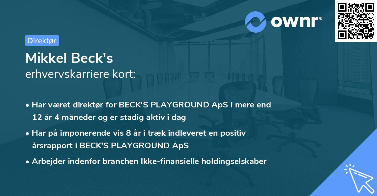 Mikkel Beck's erhvervskarriere kort