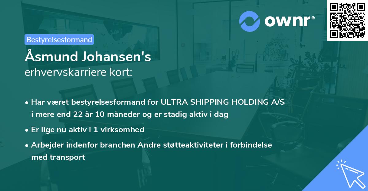 Åsmund Johansen's erhvervskarriere kort