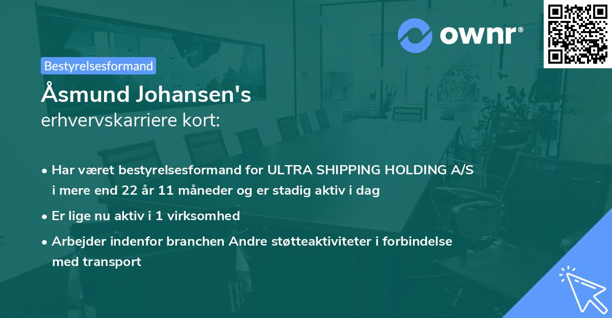 Åsmund Johansen's erhvervskarriere kort