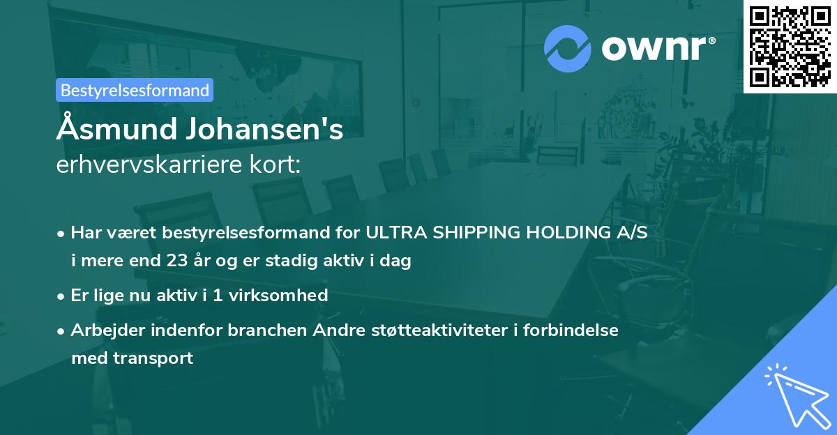 Åsmund Johansen's erhvervskarriere kort