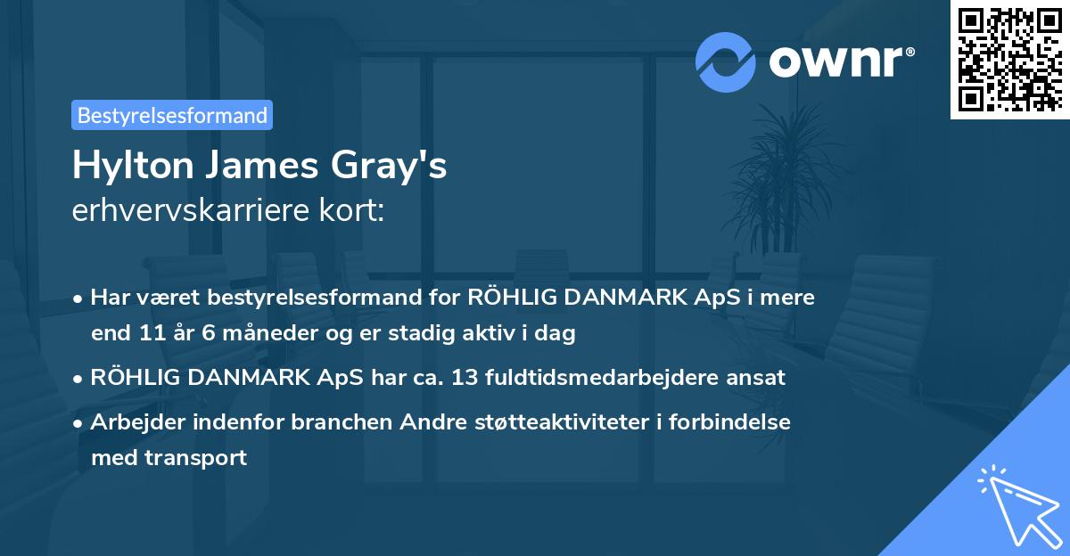 Hylton James Gray's erhvervskarriere kort