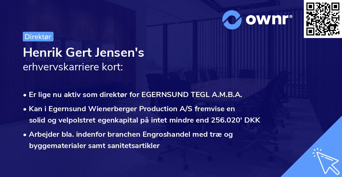Henrik Gert Jensen's erhvervskarriere kort
