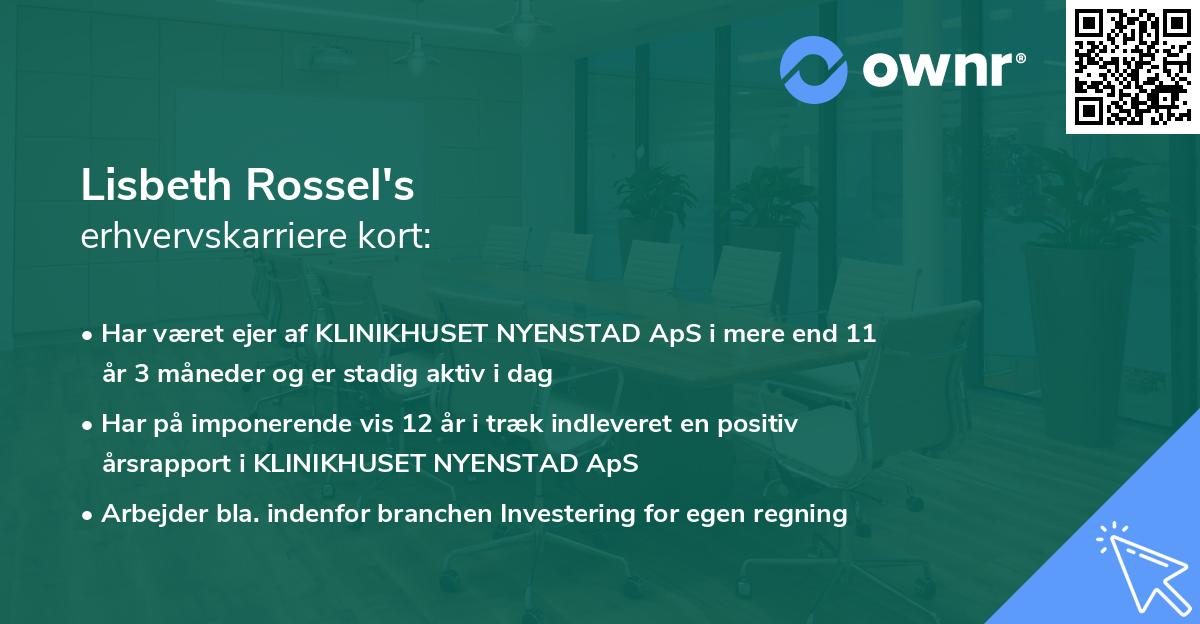 Lisbeth Rossel's erhvervskarriere kort