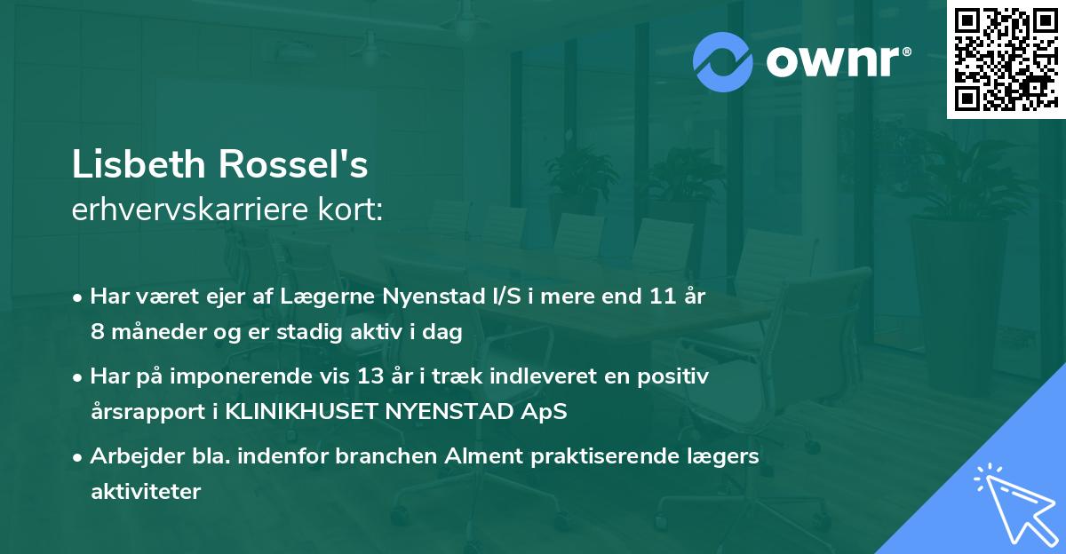 Lisbeth Rossel's erhvervskarriere kort