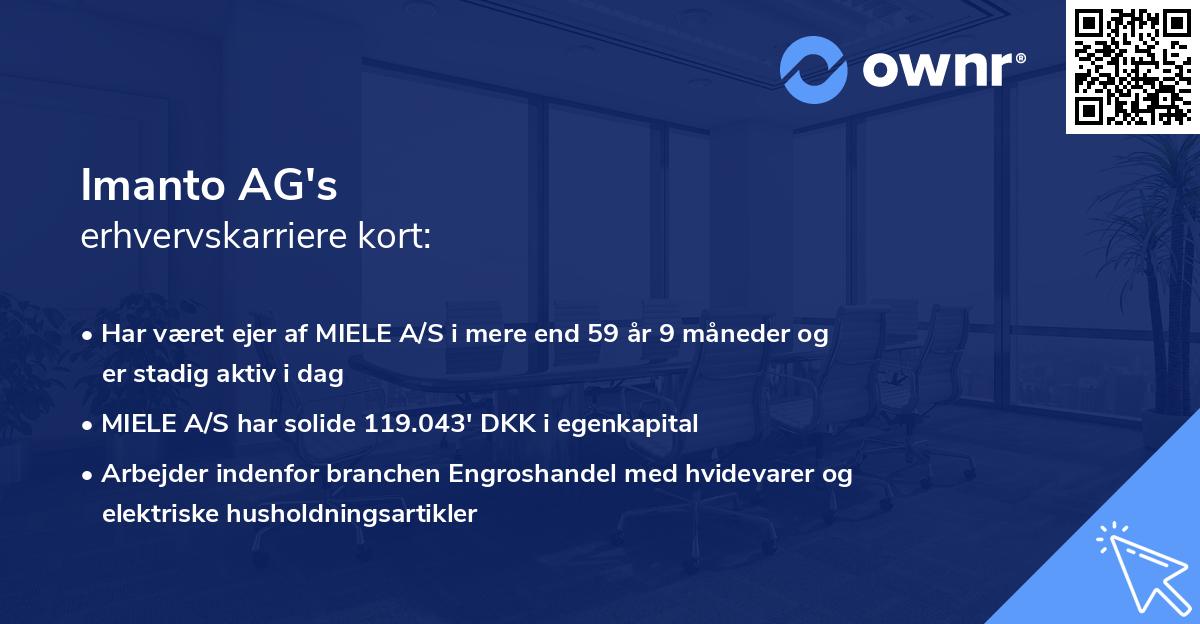 Imanto AG's erhvervskarriere kort