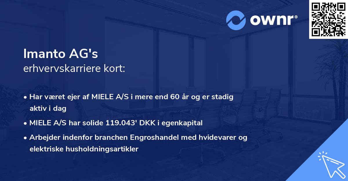 Imanto AG's erhvervskarriere kort