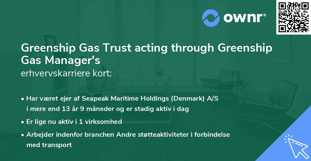 Greenship Gas Trust acting through Greenship Gas Manager's erhvervskarriere kort
