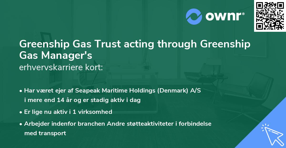Greenship Gas Trust acting through Greenship Gas Manager's erhvervskarriere kort