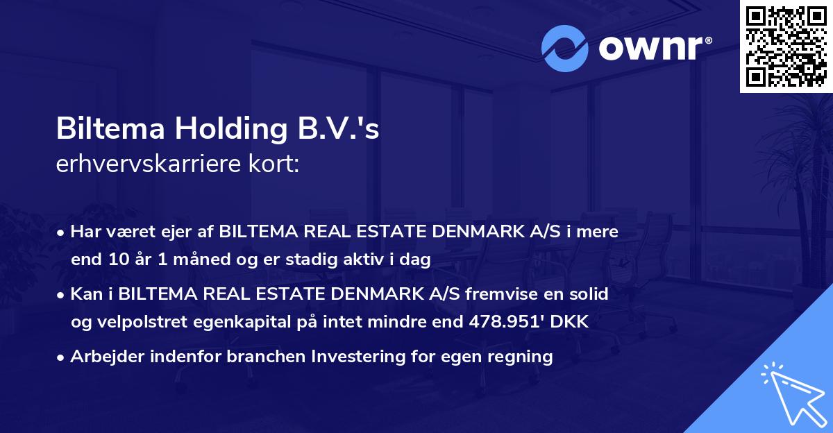 Biltema Holding B.V.'s erhvervskarriere kort