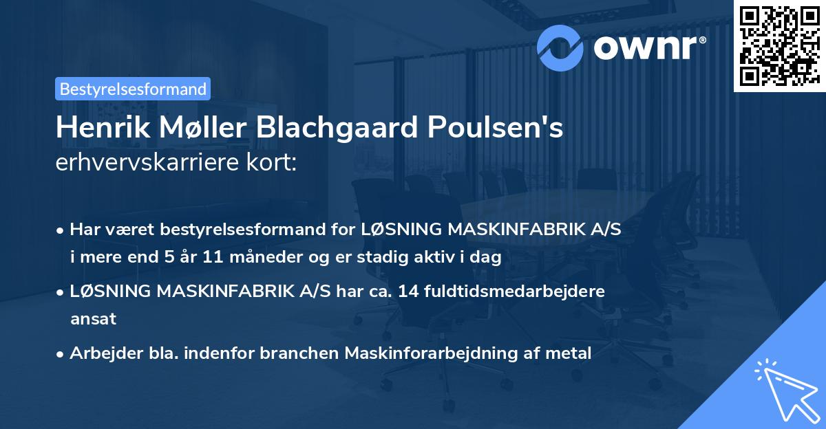 Henrik Møller Blachgaard Poulsen's erhvervskarriere kort