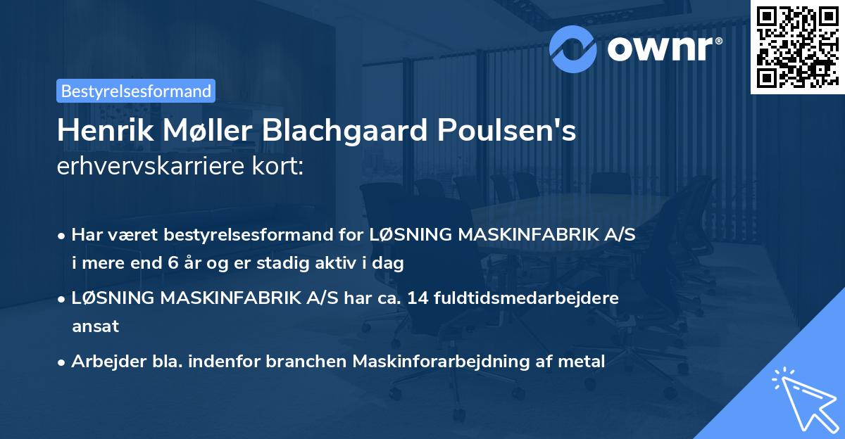 Henrik Møller Blachgaard Poulsen's erhvervskarriere kort