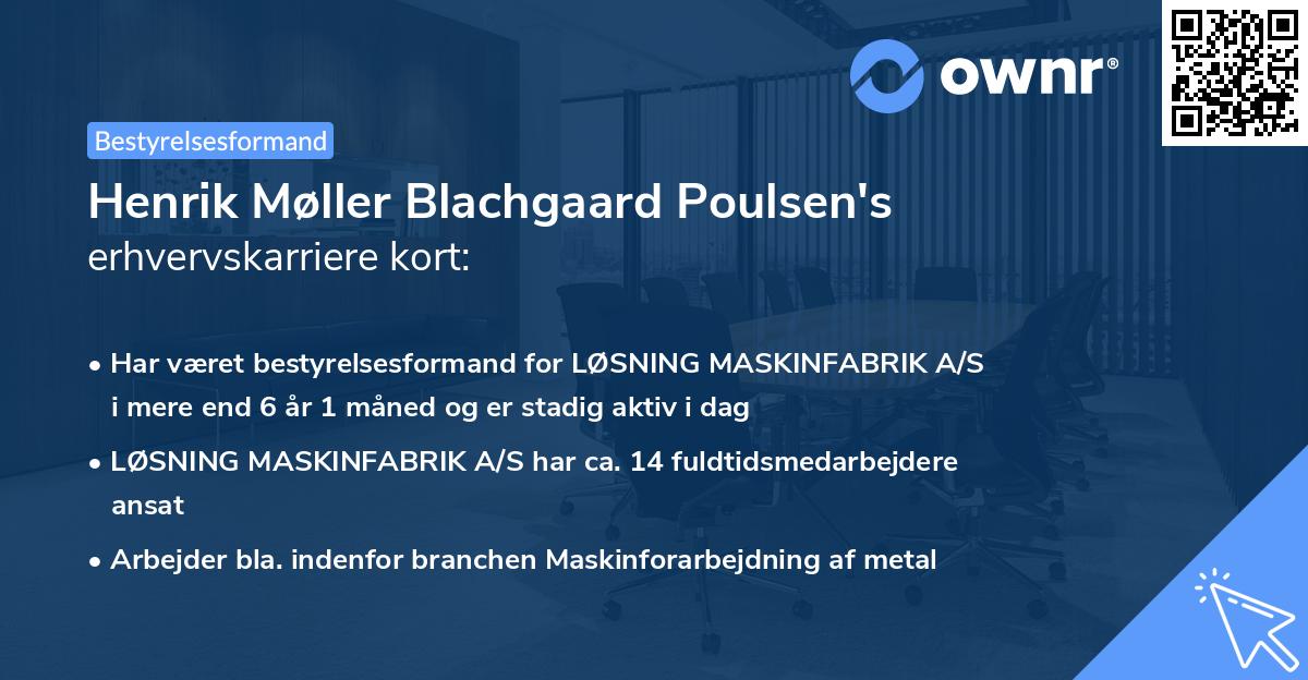 Henrik Møller Blachgaard Poulsen's erhvervskarriere kort