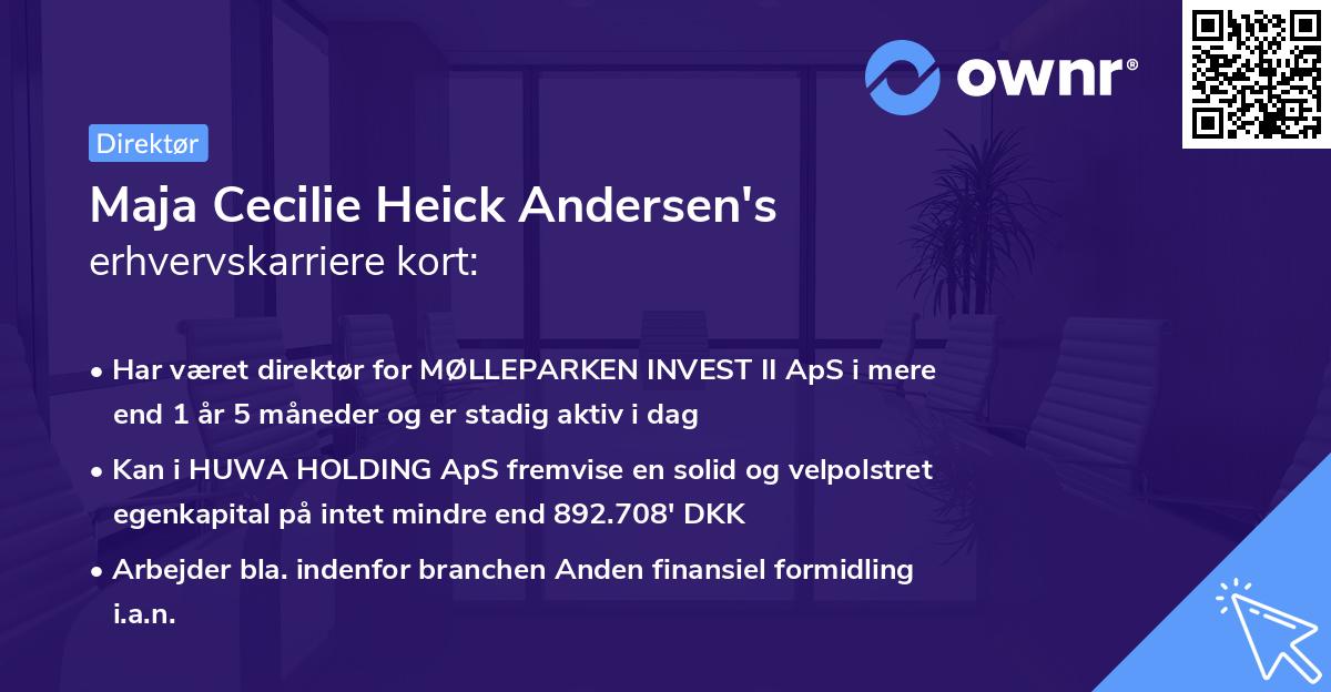 Maja Cecilie Heick Andersen's erhvervskarriere kort