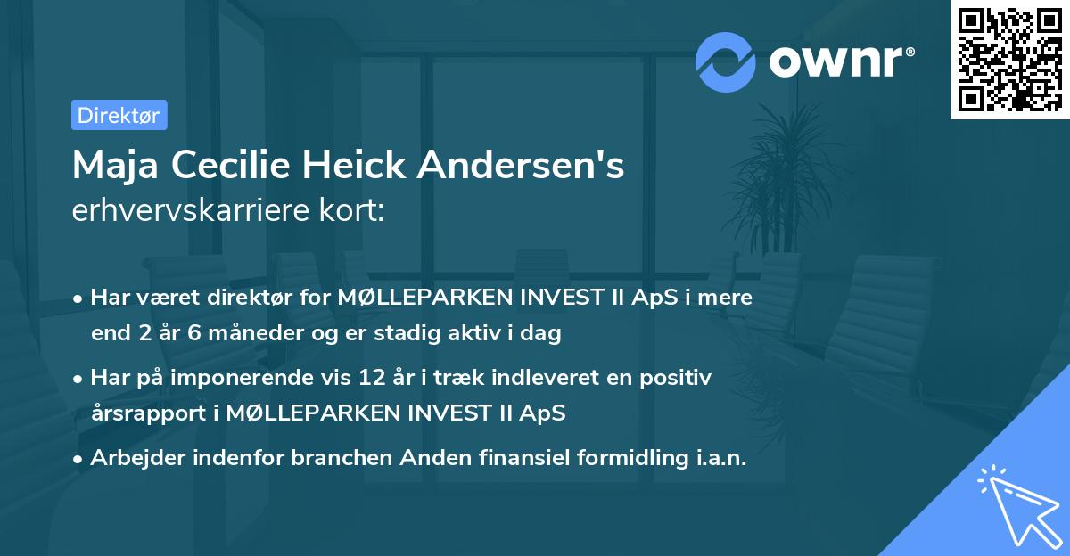 Maja Cecilie Heick Andersen's erhvervskarriere kort