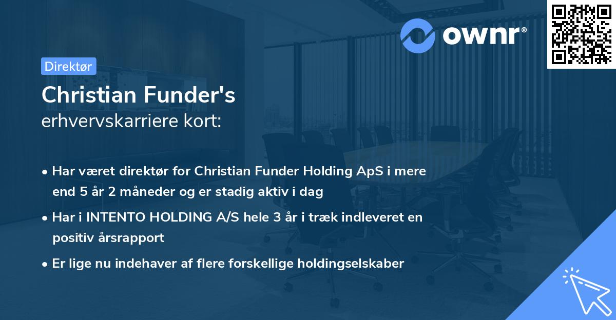 Christian Funder's erhvervskarriere kort