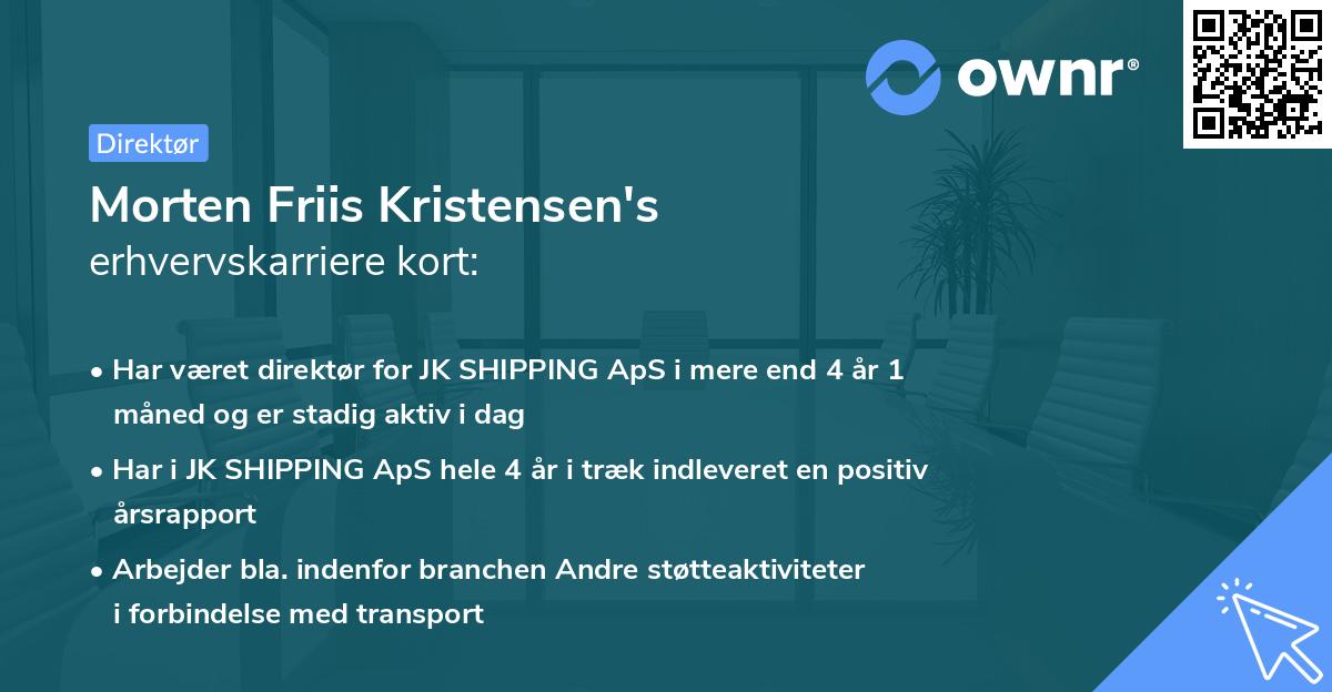 Morten Friis Kristensen's erhvervskarriere kort