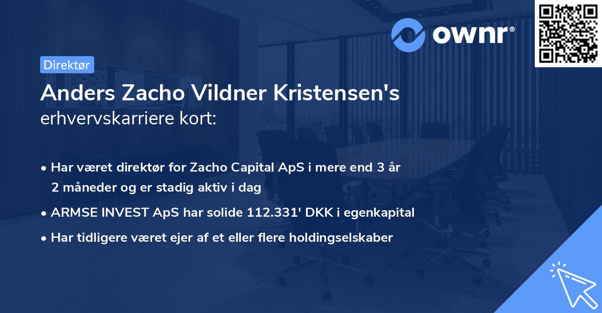 Anders Zacho Vildner Kristensen's erhvervskarriere kort