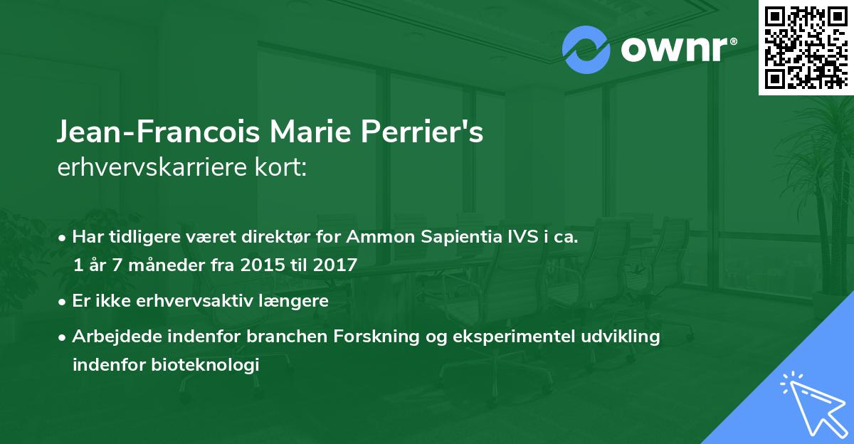 Jean-Francois Marie Perrier's erhvervskarriere kort
