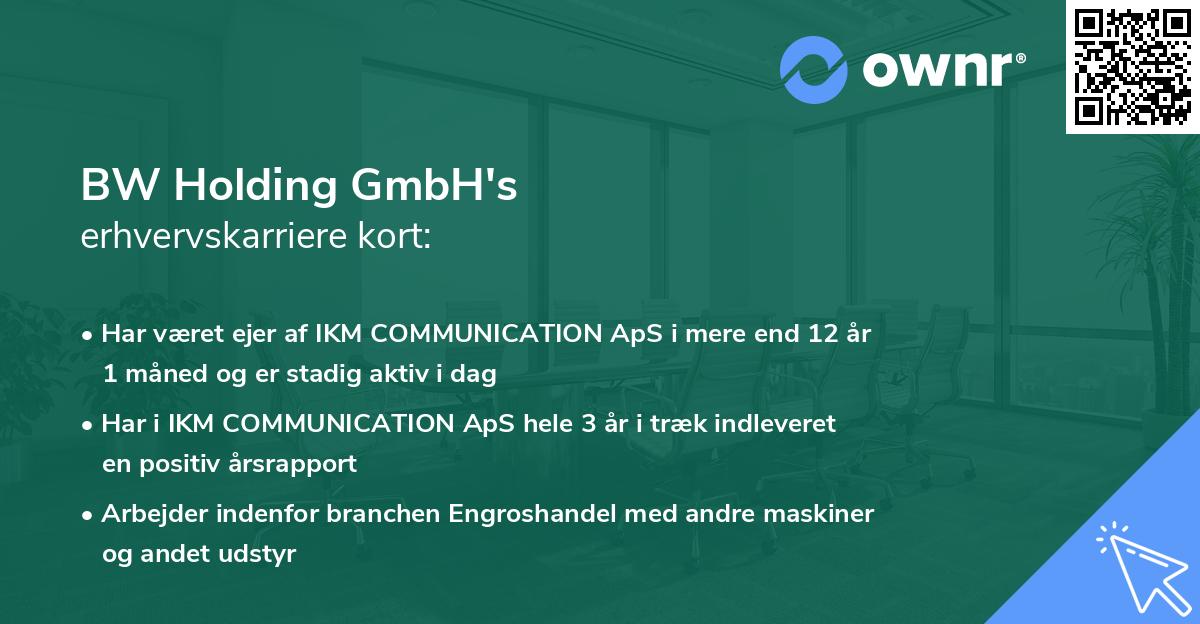 BW Holding GmbH's erhvervskarriere kort