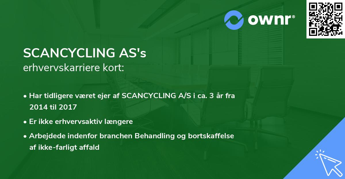 SCANCYCLING AS's erhvervskarriere kort