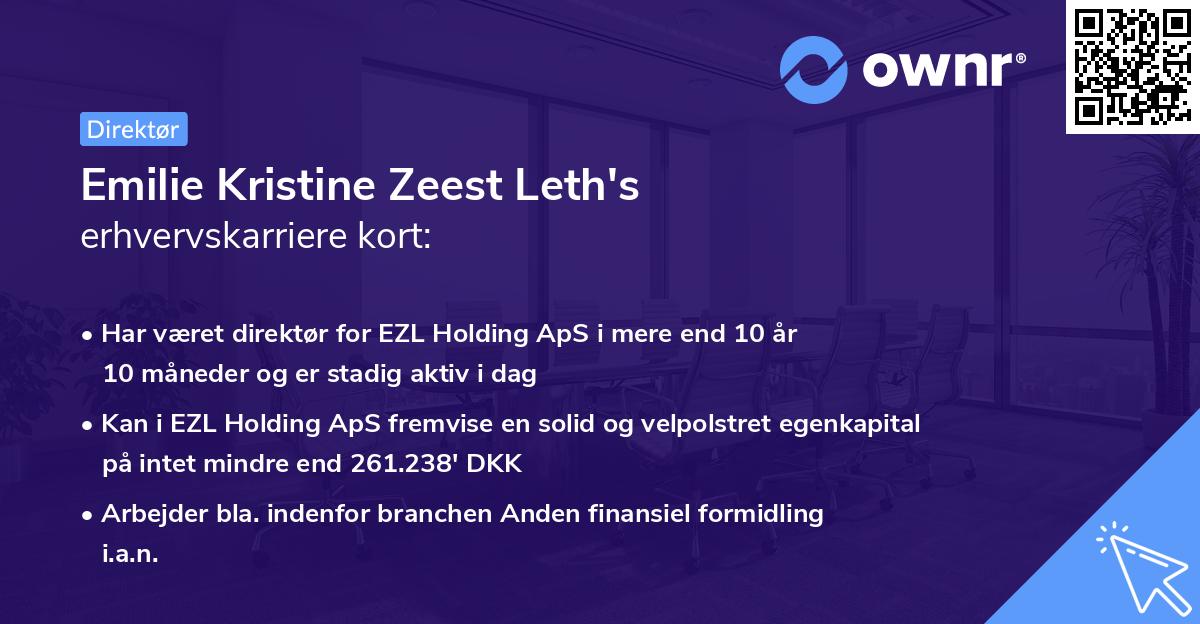 Emilie Kristine Zeest Leth's erhvervskarriere kort