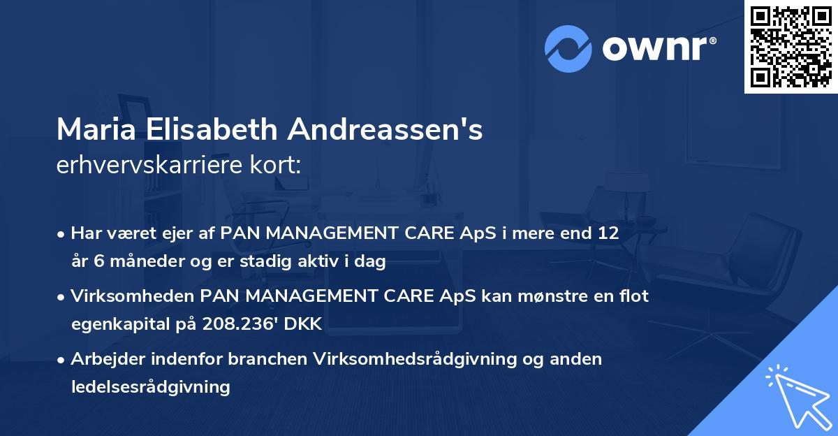 Maria Elisabeth Andreassen's erhvervskarriere kort