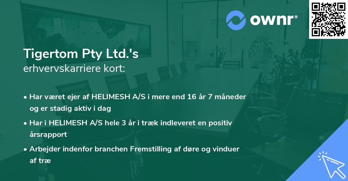 Tigertom Pty Ltd.'s erhvervskarriere kort