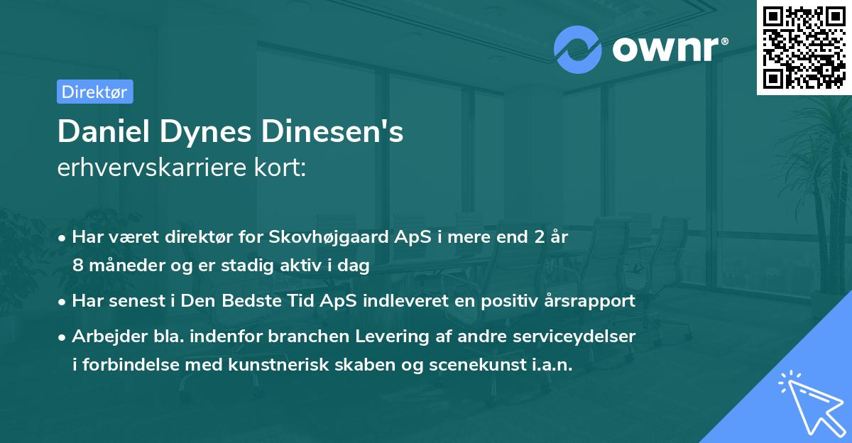 Daniel Dynes Dinesen's erhvervskarriere kort