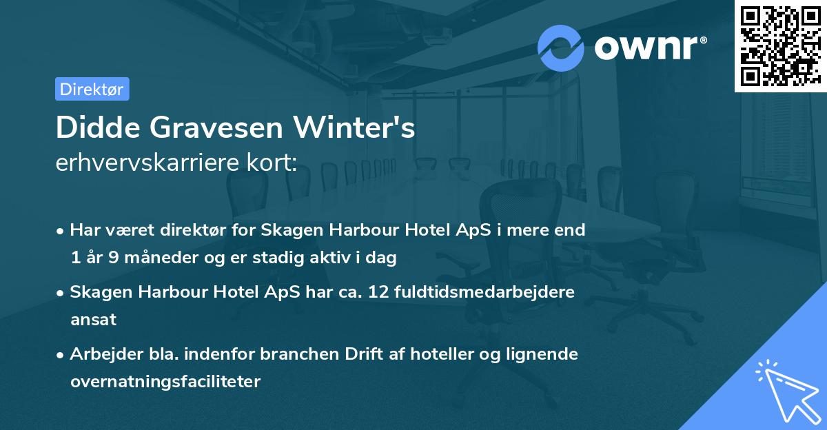 Didde Gravesen Winter's erhvervskarriere kort