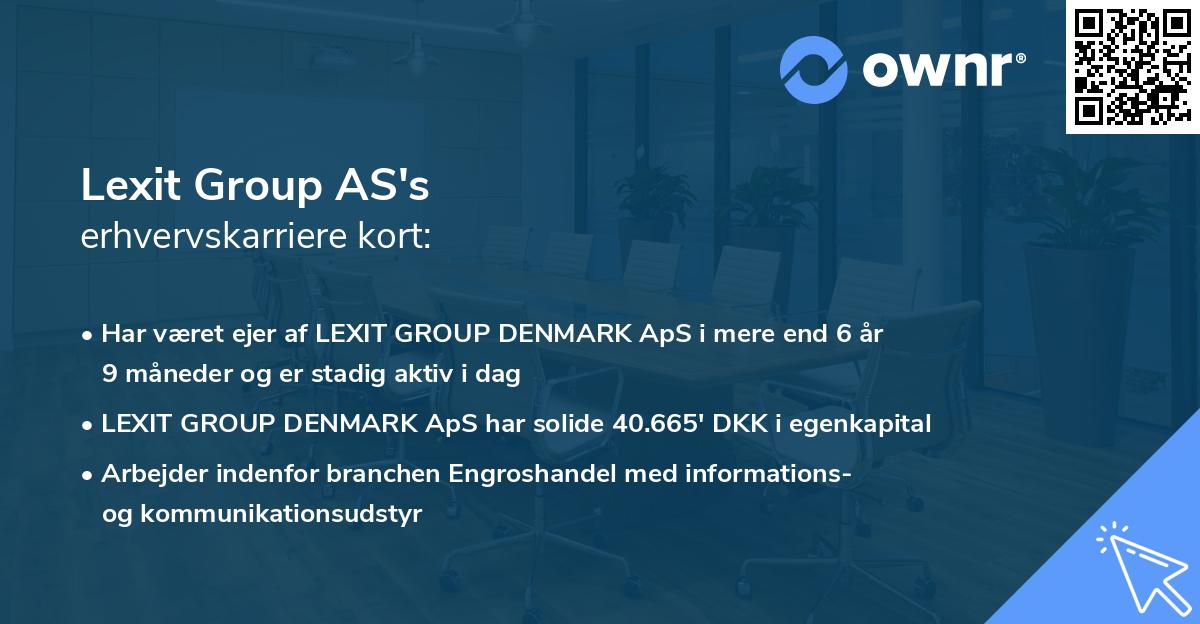 Lexit Group AS's erhvervskarriere kort