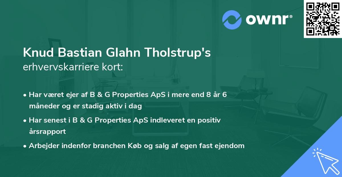 Knud Bastian Glahn Tholstrup's erhvervskarriere kort