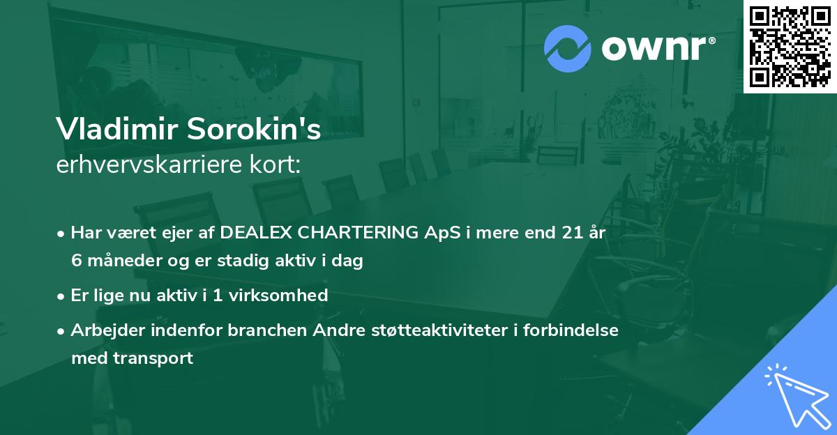 Vladimir Sorokin's erhvervskarriere kort
