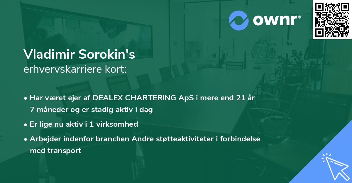 Vladimir Sorokin's erhvervskarriere kort