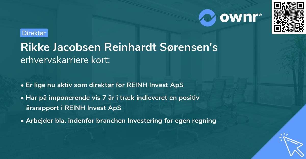 Rikke Jacobsen Reinhardt Sørensen's erhvervskarriere kort