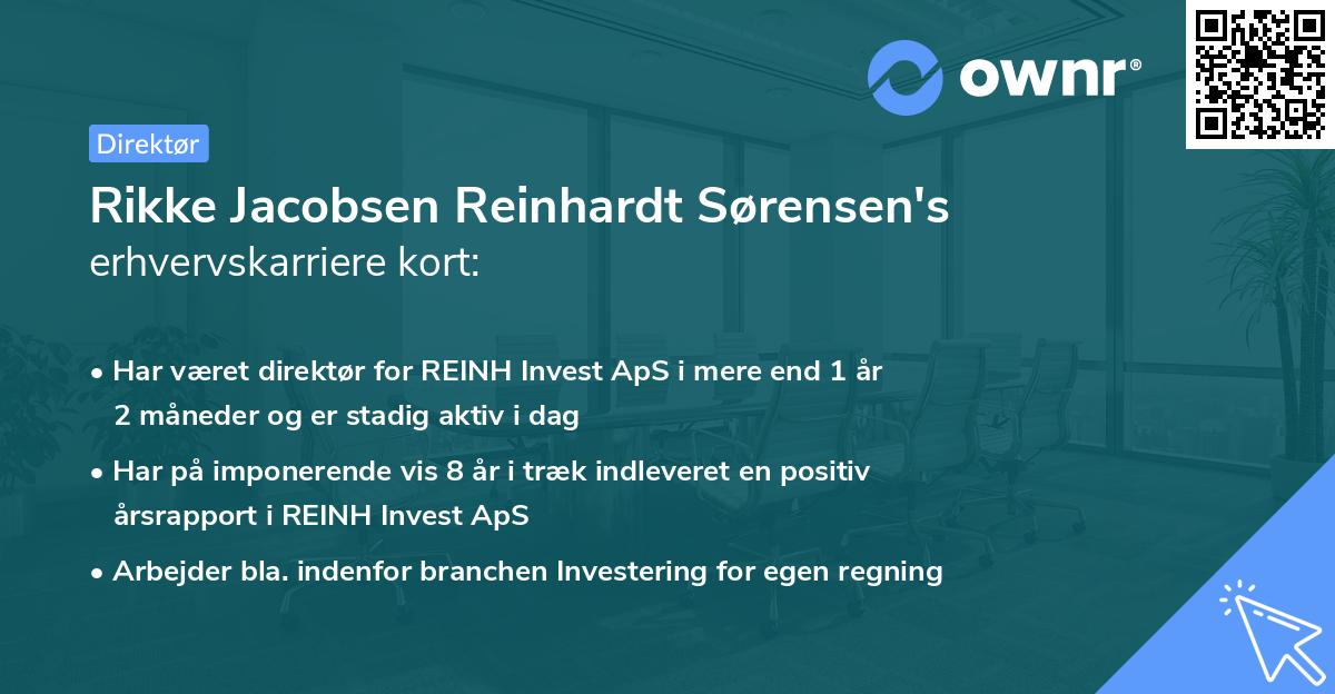 Rikke Jacobsen Reinhardt Sørensen's erhvervskarriere kort