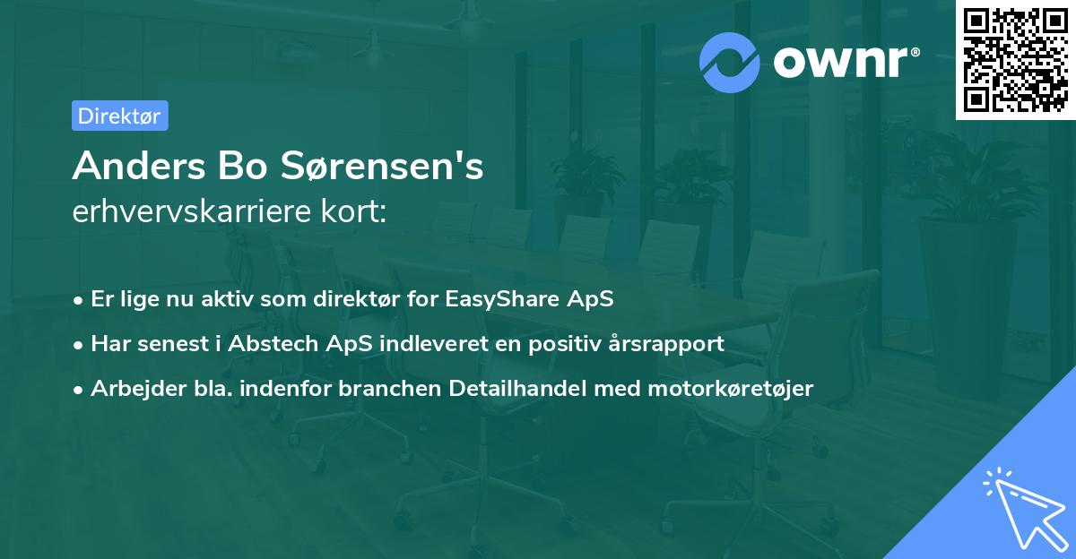 Anders Bo Sørensen's erhvervskarriere kort