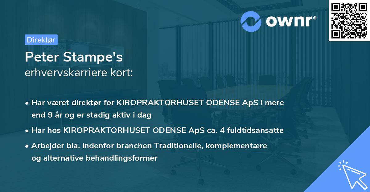 Peter Stampe's erhvervskarriere kort