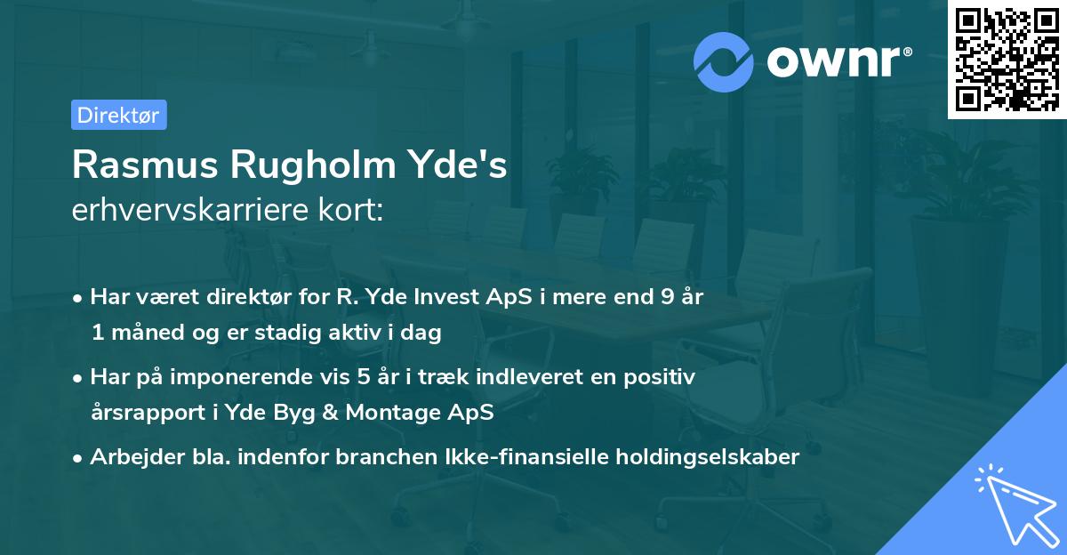 Rasmus Rugholm Yde's erhvervskarriere kort
