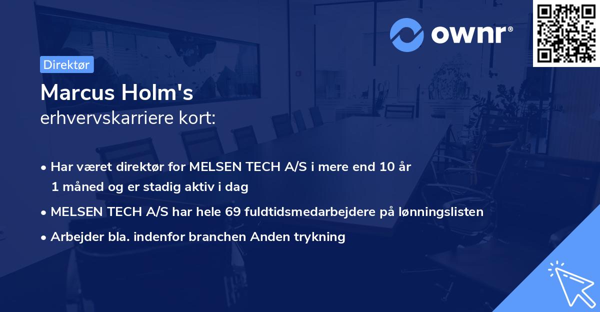 Marcus Holm's erhvervskarriere kort