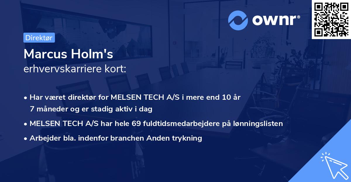 Marcus Holm's erhvervskarriere kort