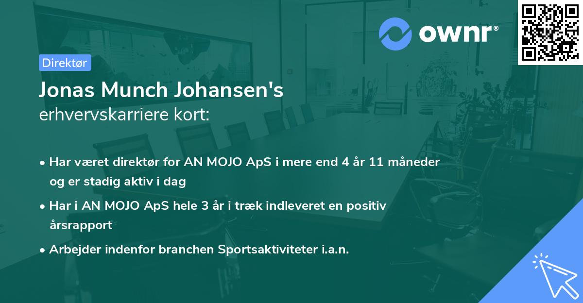 Jonas Munch Johansen's erhvervskarriere kort