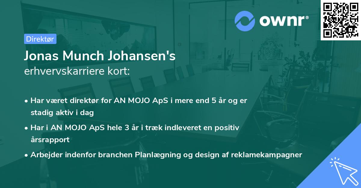 Jonas Munch Johansen's erhvervskarriere kort