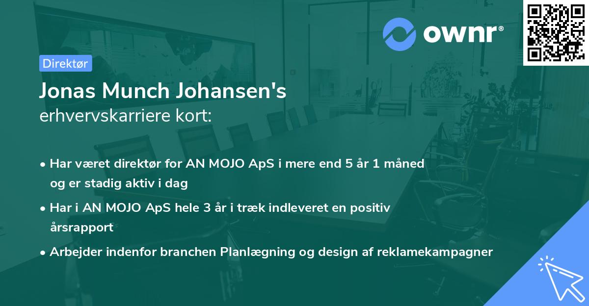 Jonas Munch Johansen's erhvervskarriere kort