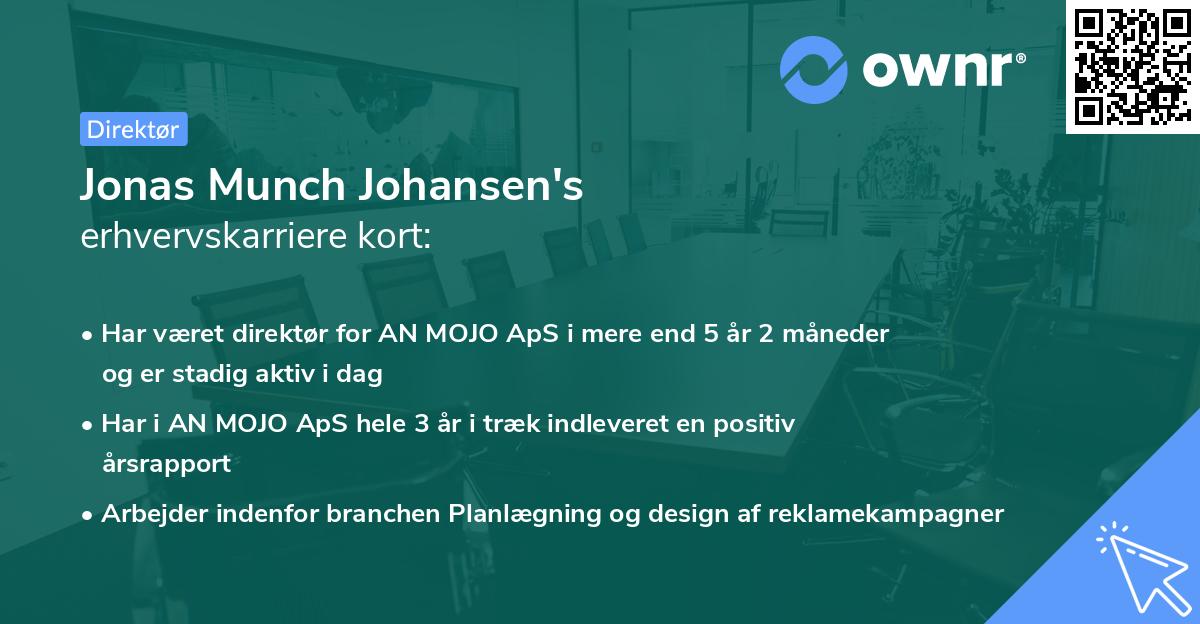 Jonas Munch Johansen's erhvervskarriere kort