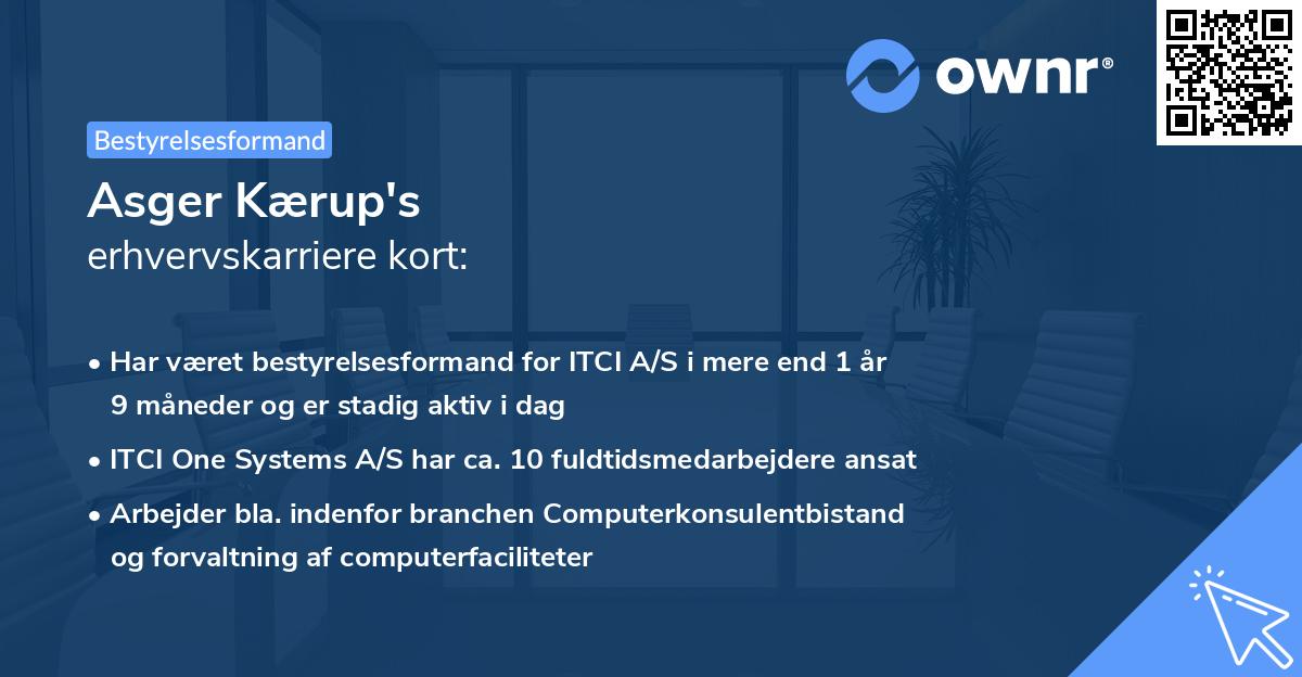 Asger Kærup's erhvervskarriere kort