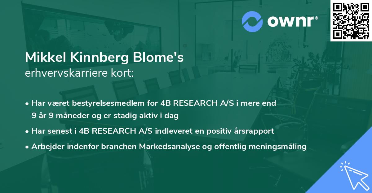 Mikkel Kinnberg Blome's erhvervskarriere kort