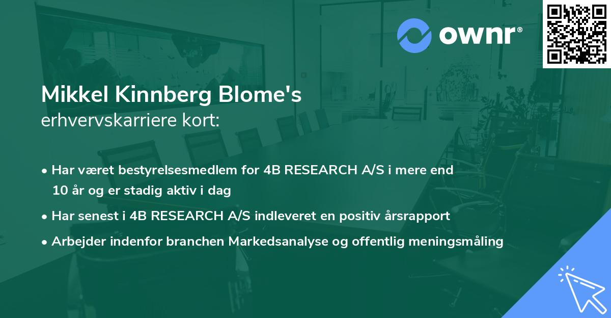 Mikkel Kinnberg Blome's erhvervskarriere kort