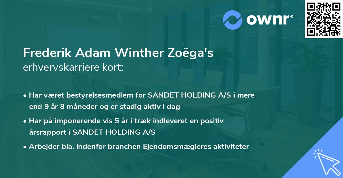 Frederik Adam Winther Zoëga's erhvervskarriere kort